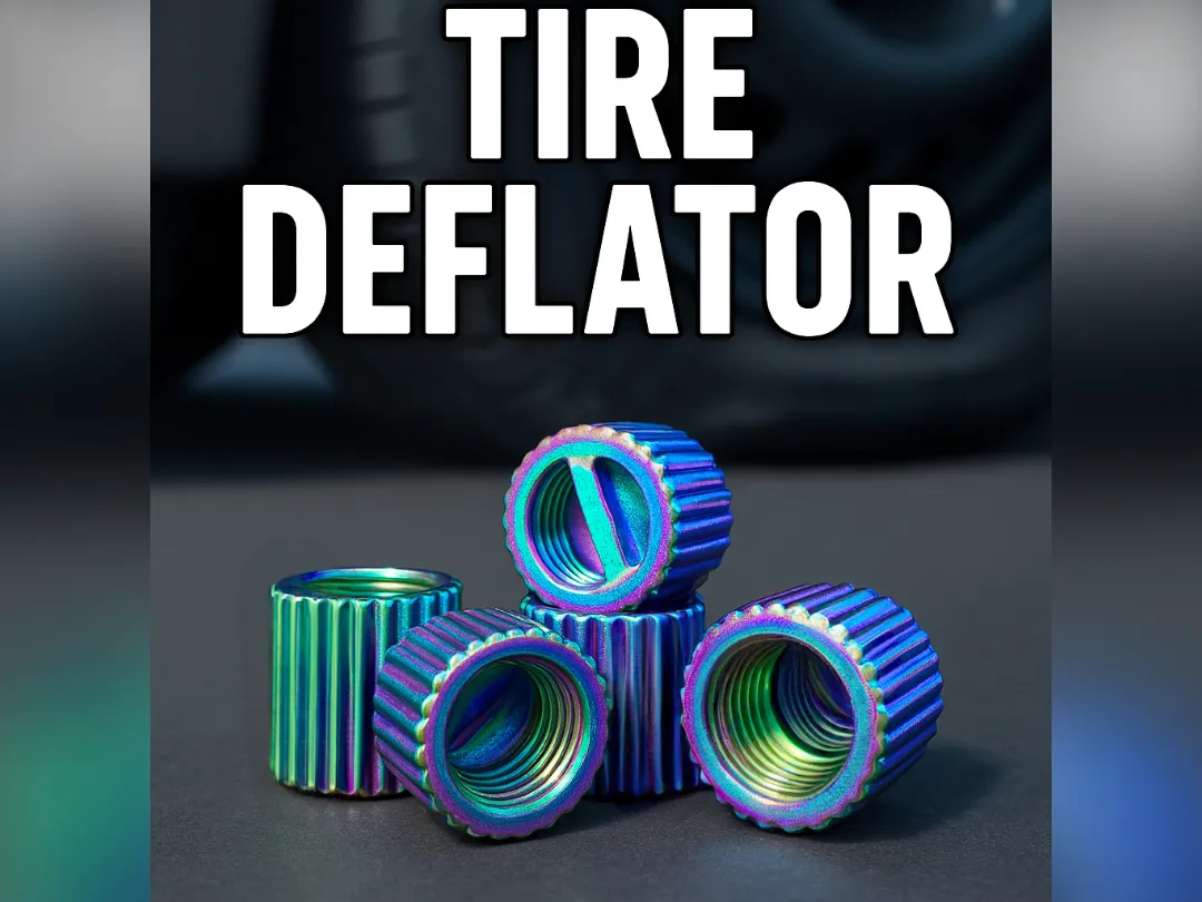 Tire Deflator - Schrader Valve Stem Bleed Caps
