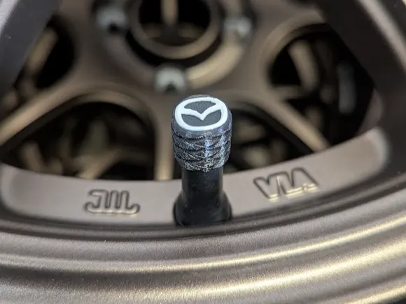 Tire Valve Cap with Mazda Emblem
