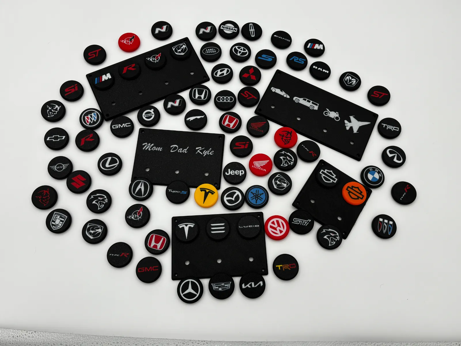 Customizable key hook wall plate- 4, 3, or 2 hooks