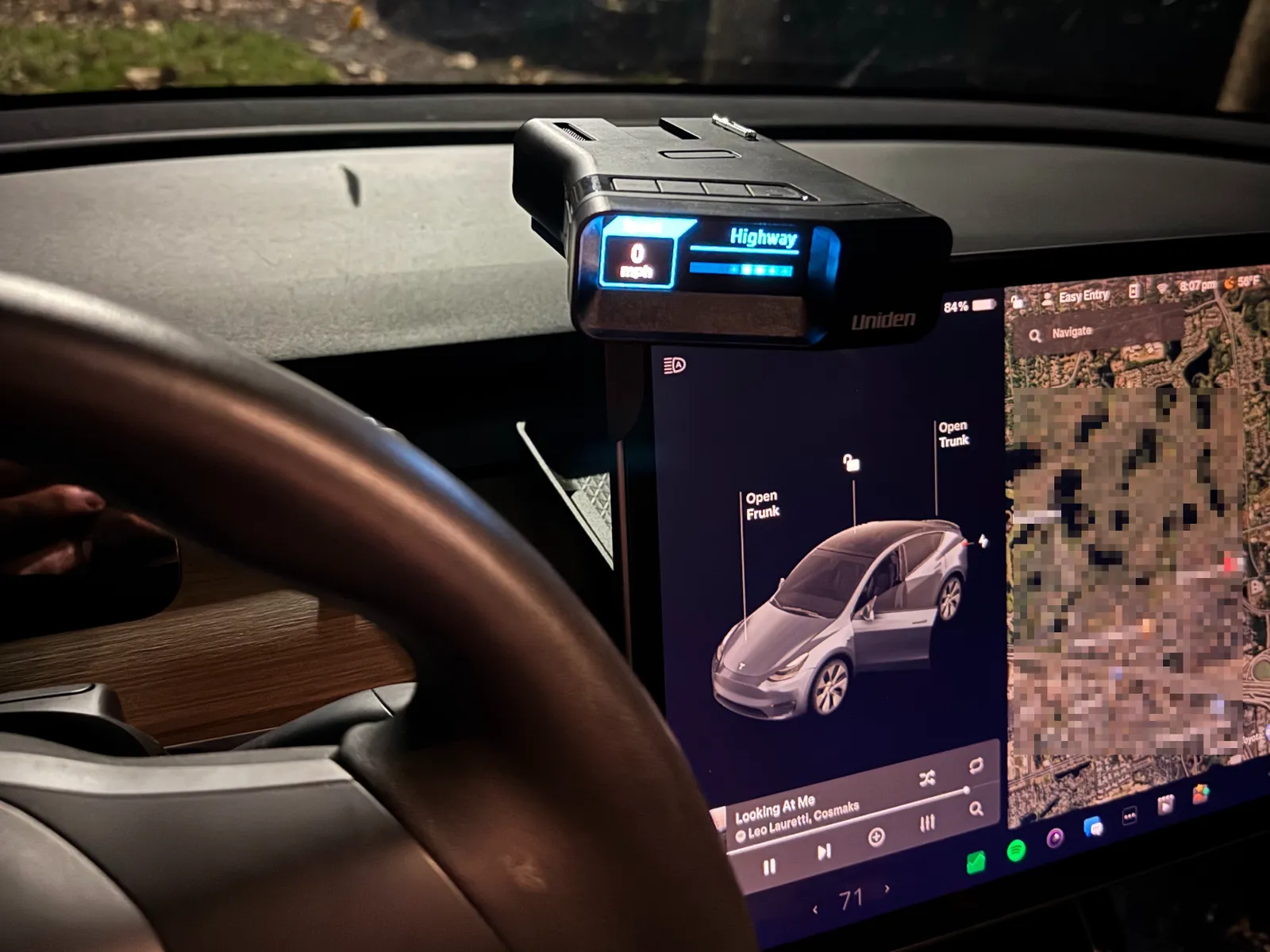 Uniden R7 Radar Detector Mount for Tesla Model Y/3