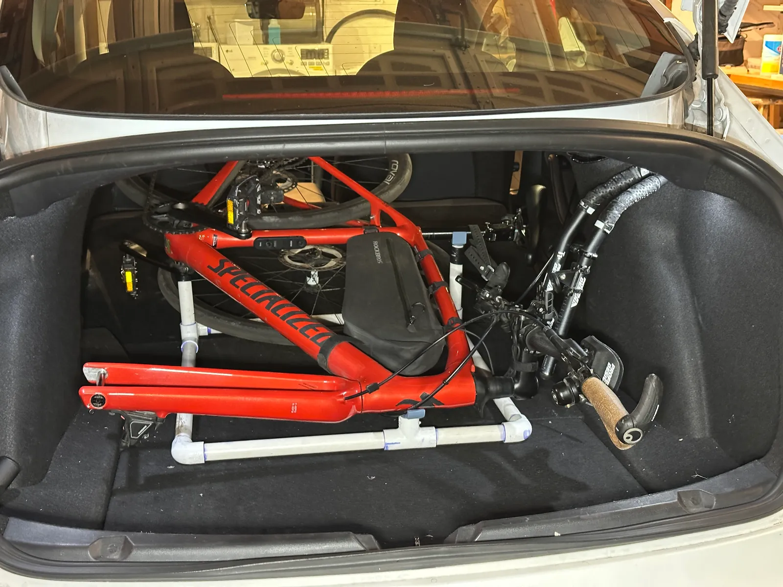 Updated Bike sled for loading bike into car trunk