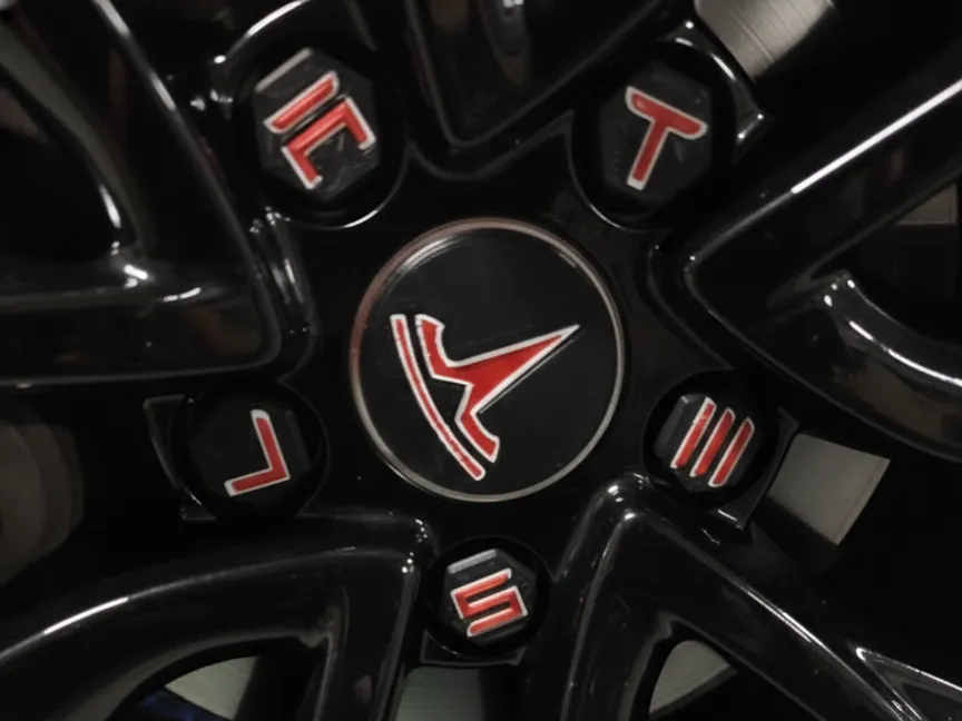 Tesla Lug Nut Covers -Snap‑On Painted Spells TESLA
