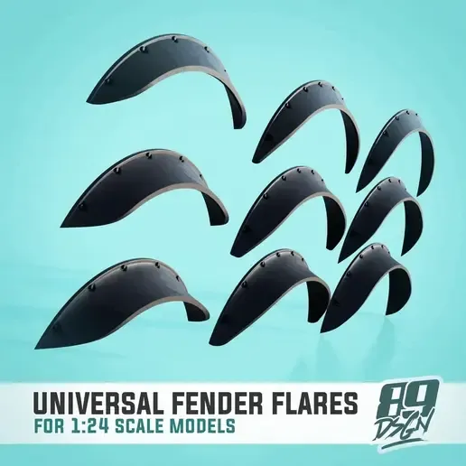Universal fender flares for 1:24 cale model cars